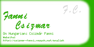 fanni csizmar business card